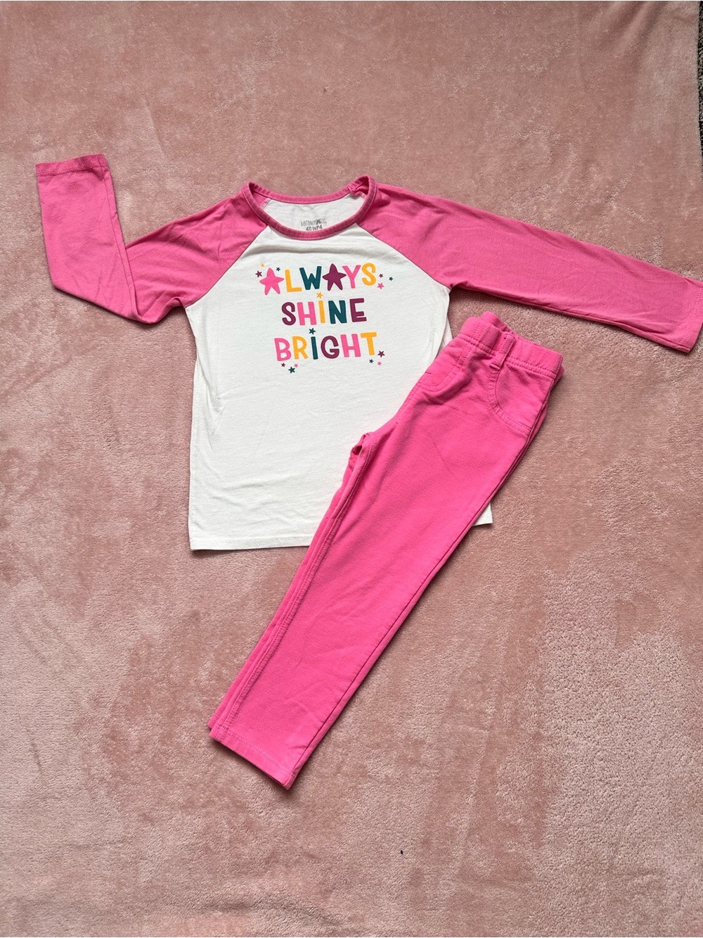 Garanimals Pink & White "Always Shine Bright" Kids Matching Set